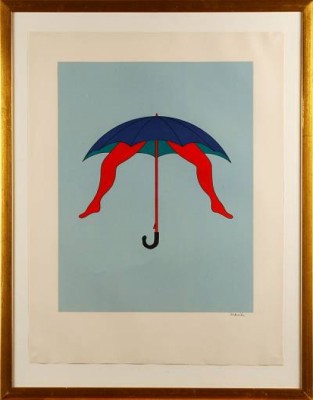 Komposition Med Paraply by Marcel MARIËN - auction artwork with signature