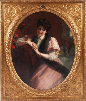 Dame Mit Pelzstola by Albert Von KELLER - auction artwork with signature