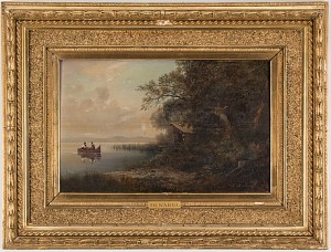 Insjölandskap Med Figurer I Eka by Franz KARGL - auction artwork with signature