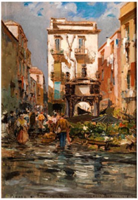 Blick Auf Die Piazza Di Pendino In Neapel by Carlo BRANCACCIO - auction artwork with signature