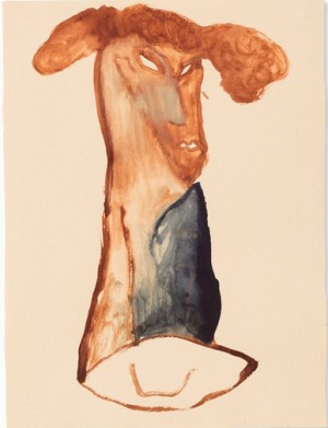 Figure In Brown & Blue by Jonathan MEESE - auction artwork with signature