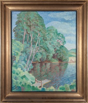 Strand Med Brygga by Hugo OTAVA - auction artwork with signature