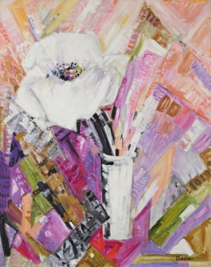 Fleur Blanche Aux éclats by Simone ODDOU - auction artwork with signature