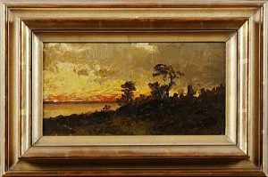 Landskap, Solnedgång by Severin NILSON
