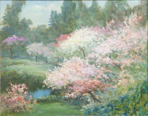 Flowering Peach Trees In Spring by Frank Montague MOORE