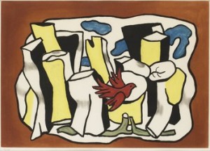 L'oiseau Rouge Dans Le Bois by Fernand LEGÉR