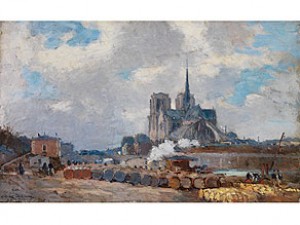 Notre Dame De Paris, Vue Du Quai De La Tournelle by Albert LEBOURG