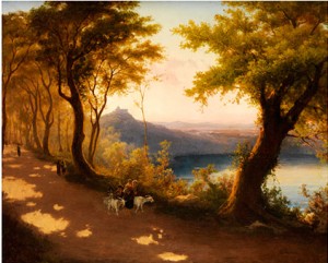 Von Der Abendsonne Beschienener Weg Am Lago Di Albano by Andreas MARKO