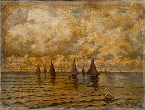 Segelbåtar Till Havs by Ellis Cecil MARKS - auction artwork with signature