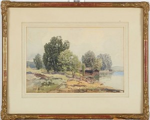 Landskap Med Sjö by Fritz LACH - auction artwork with signature