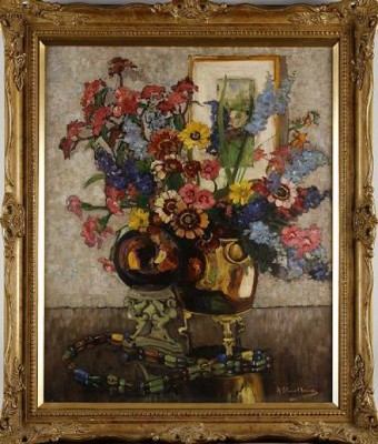 Blomsterstilleben by Helen Stuart WEIR - auction artwork with signature