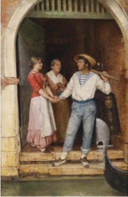 The Gondolier’s Leave-taking by Gustav HOLWEG