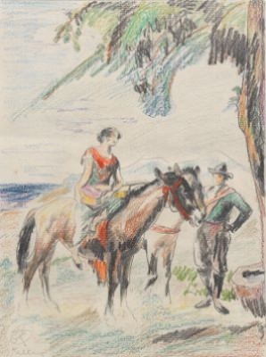 Lady And Escort by Henry George KELLER