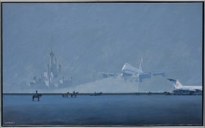 Vy Med Flygplan Och Slott by Peter CORNÉER