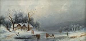 Winter Landscape With Lake by Anton DOLL