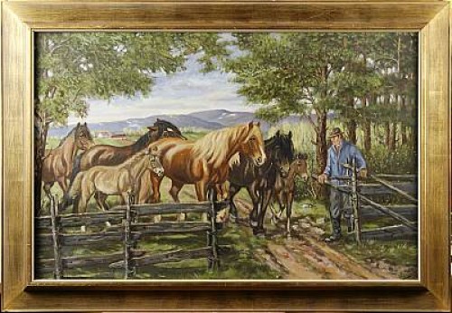 Hästar I Hage by GUNHEIM - auction artwork with signature