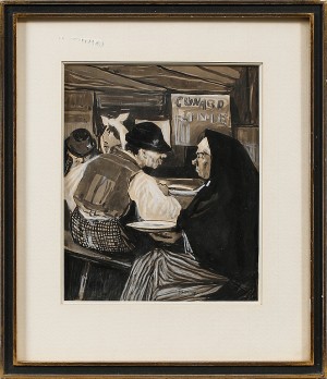 Fartygsinteriör Med Måltidsscen by Gyula RUDNAY - auction artwork with signature