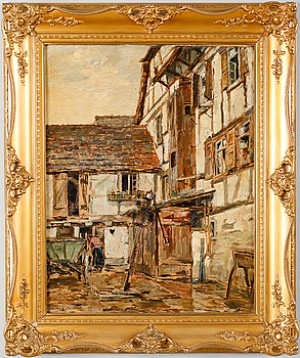 Gårdsmiljö by Wilhelm NAGEL - auction artwork with signature