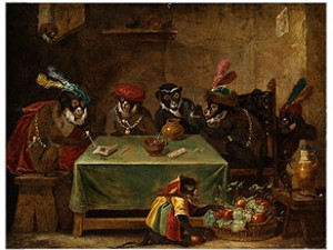 Die Tabak Rauchende Affenrunde by Ferdinand Van KESSEL