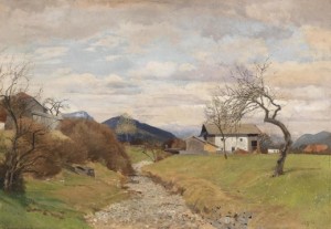 Farmhouse By A Brook by Hans FRANK