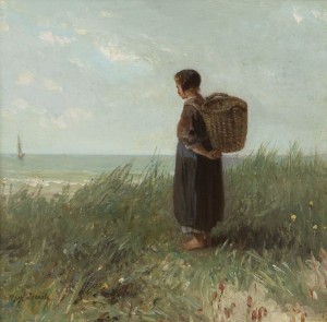 Untitled (woman By The Sea) by Josef ISRAELS - auction artwork with signature