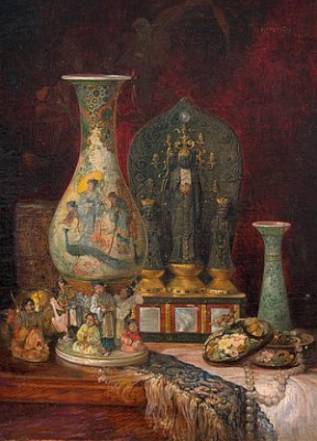 Still Life With Chinese Objects by Ludwig AUGUSTIN