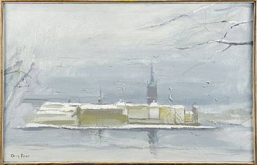 Vinterutsikt - Riddarholmen by Olof ARÉN