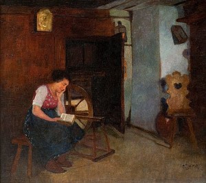 A Woman Reading by Carl DUXA