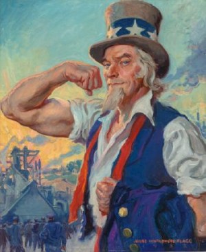 It's Time To Build A Stronger America, Uncle Sam American Industry Advertisement by James Montgomery FLAGG