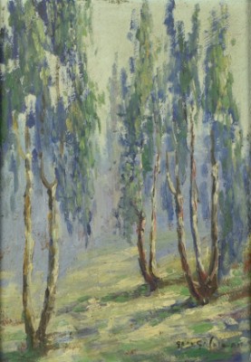 Eucalyptus Trees In The Mist by George Sumner COLEMAN - auction artwork with signature