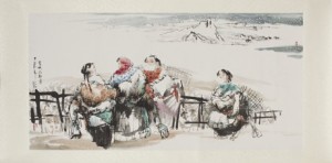 Bönder I Snöstorm by ZHANG DALI - auction artwork with signature