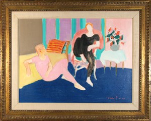 Dancers In Repose by Warren BRANDT - auction artwork with signature