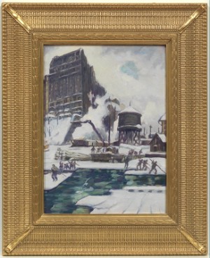 Riverside Drive, Building The Boat Basin by Leon KROLL