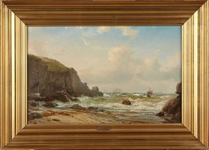 Kustlandskap Med Segel- Och ångfartyg by Vilhelm MELBYE