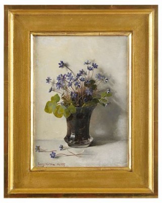 Stilleben Med Blåsippor by Fanny HJELM