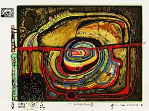 Eyebalance Number Five (regentag Portfolio, Plate 1) by Friedensreich HUNDERTWASSER
