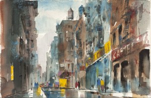 Quiet Afternoon On West Broadway by Jack LAYCOX