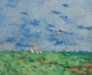 Three Figures On A Sunny Hillside by Frederick MCDUFF