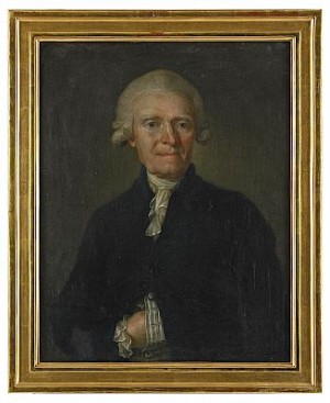 Porträtt Av Kamreraren Vid Sala Silvergruva Sven Pihl (1718-1800) Klädd I Mörkblå Rock Med Krås Och Väst - Midjebild by Lorentz (The Younger) PASCH