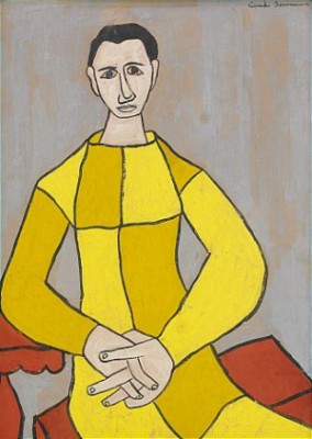 Un Señor Amarillo Contra Un Fond Gris by Cundo BERMUDEZ - auction artwork with signature