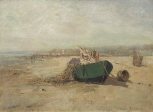 Untitled (beached Boat) by Charles Edwin Lewis GREEN - auction artwork with signature