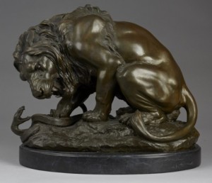Lion Et Serpent by Antoine-Louis BARYE