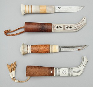 Sameknivar, 2 St, Per Henrik Simma, Lannavara Resp Trol Lars Nutti, Gällivare by Per Henrik (Sami Artist) SIMMA