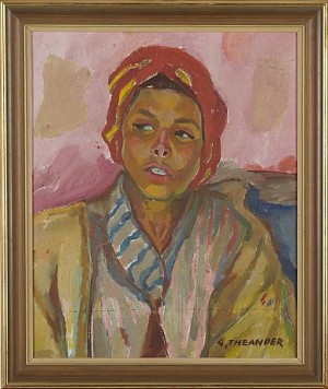Kvinnoporträtt by Gunnar THEANDER - auction artwork with signature