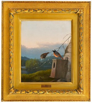 Redstarts At The Nest by Ferdinand Von WRIGHT