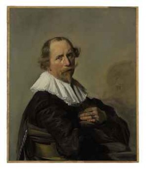 Portrait Of A Gentleman, Half-length, In A Black Coat by Frans HALS