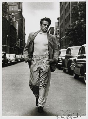 James Dean Walking On West 68th Street, New York by Roy SCHATT
