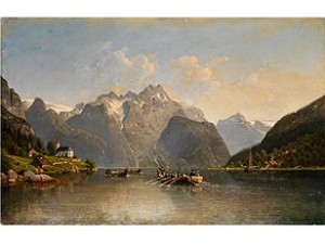 Hochzeitsfahrt Auf Einem Alpensee by Johannes Bartholomäus DUNTZE