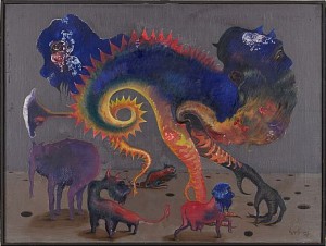 Surrealistisk Komposition by Alkis GHINIS - auction artwork with signature