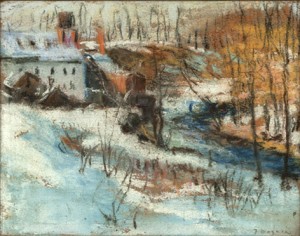 House In A Winter Landscape by Frederick R. WAGNER - auction artwork with signature